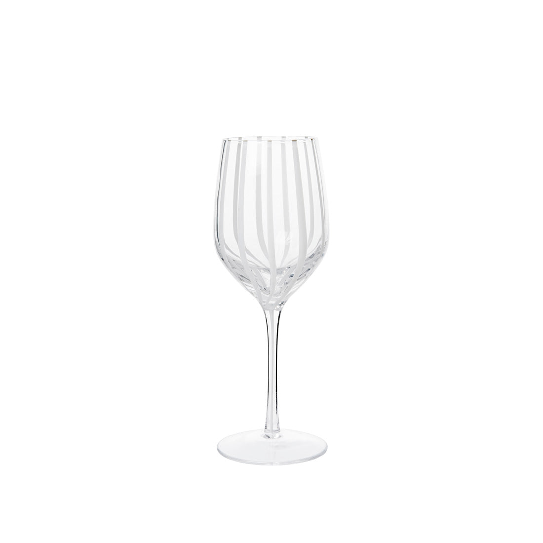 Broste Stripe Weißweinglas 4er Set – Mundgeblasen, skandinavisches Design, edel