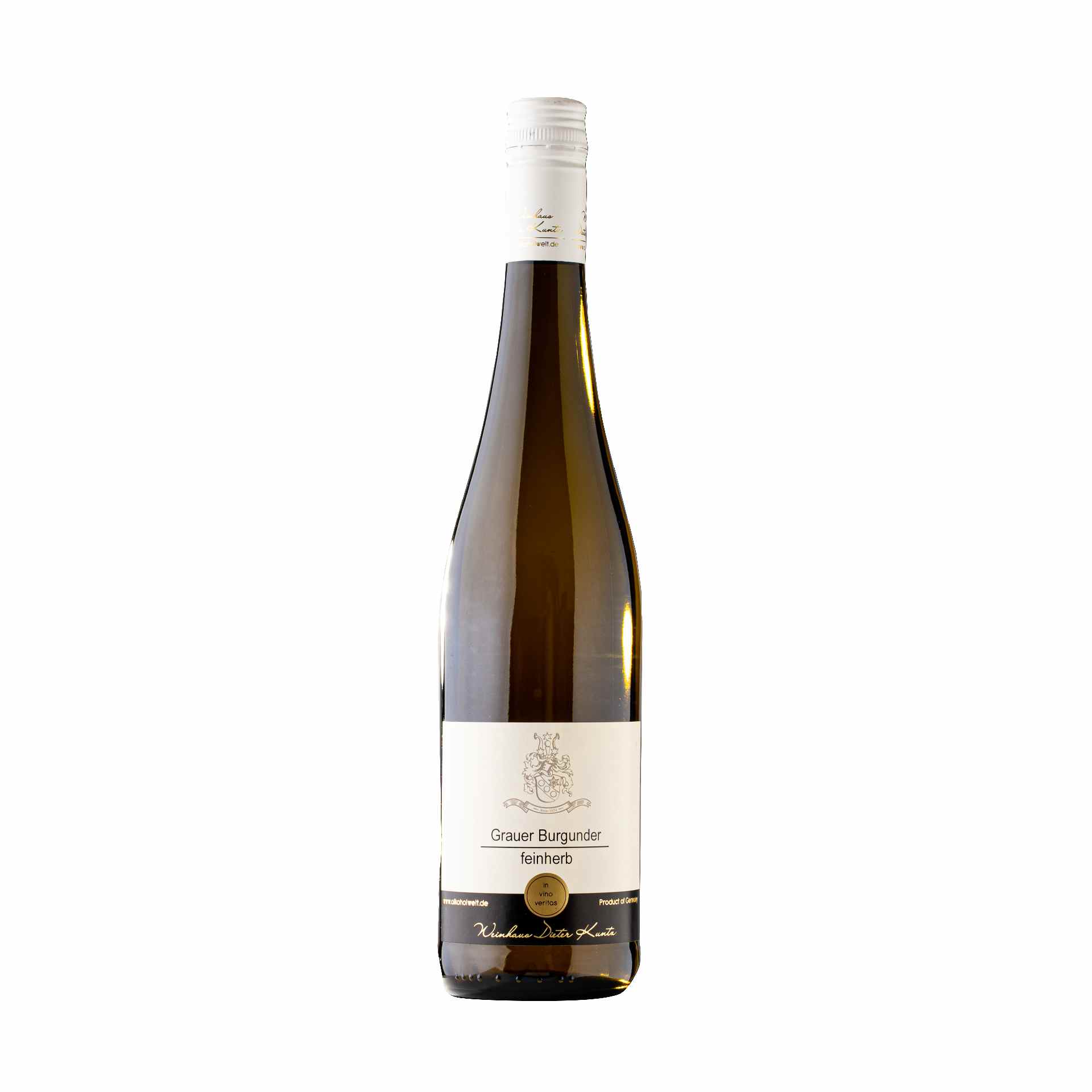 Grauburgunder feinherb – mild & vegan, 0,75 l – Weingut Dieter Kuntz