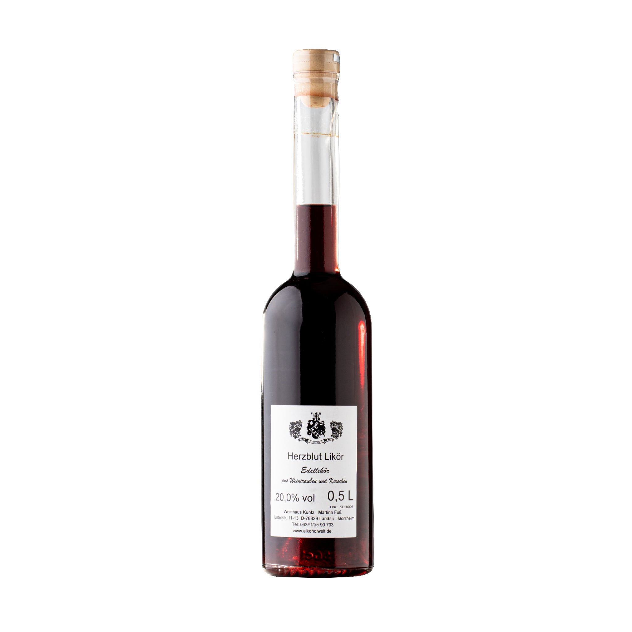 Herzblut Likör 0,5l – fruchtiger Likör mit Kirsche & Traube, ideal zu Desserts