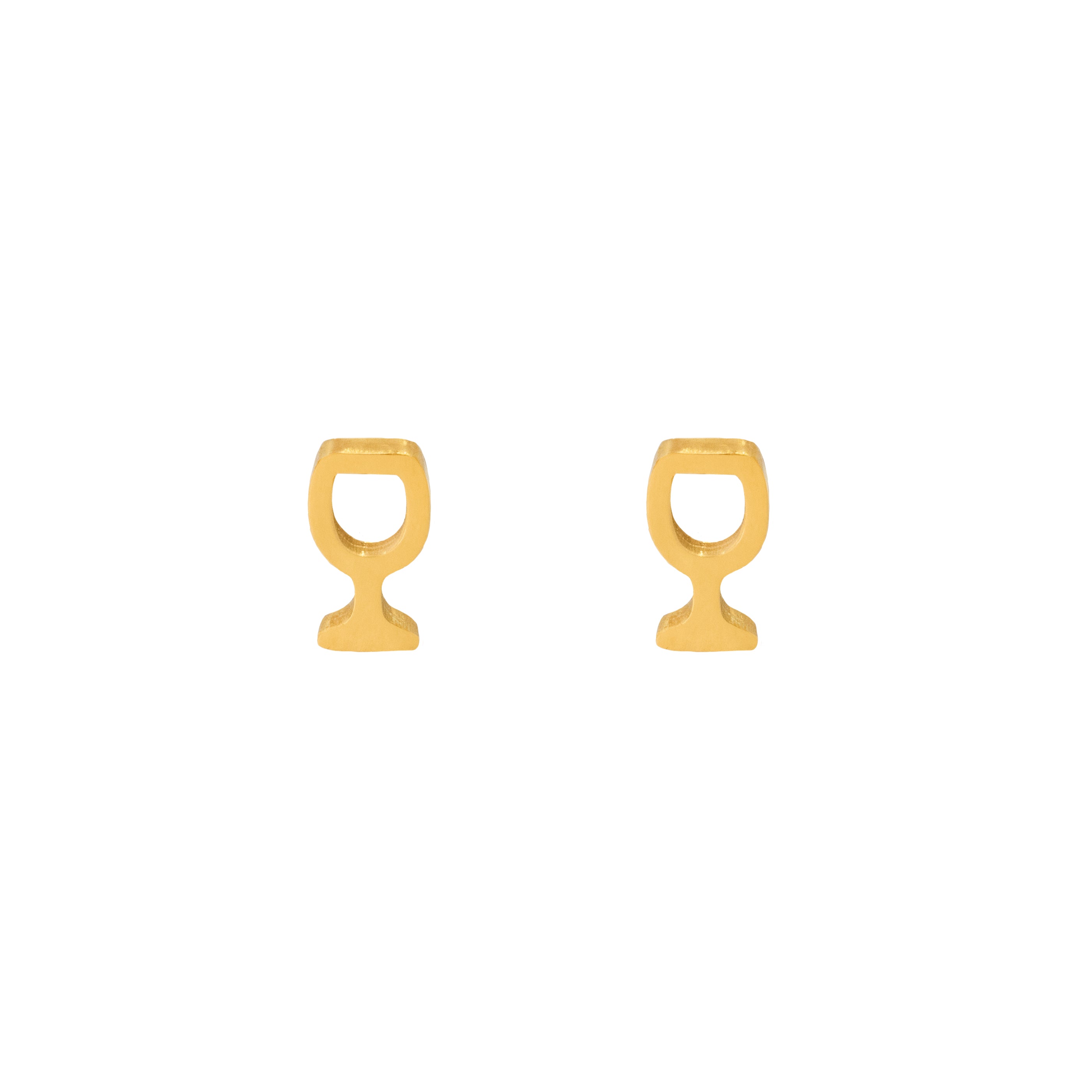 MURANDUM Ohrringe Stecker WINE GLASS in Gold