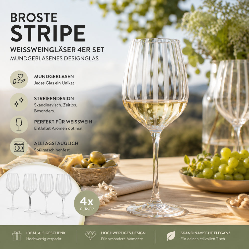 Broste Weissweinglas Designglas 4 er Set