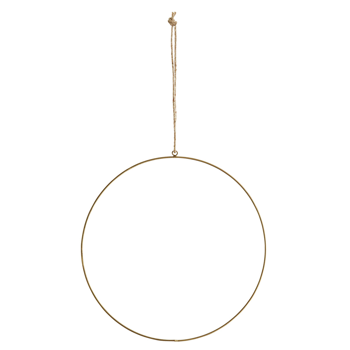 Draht Ring 40 cm Metall Messing mit Jute Kordel