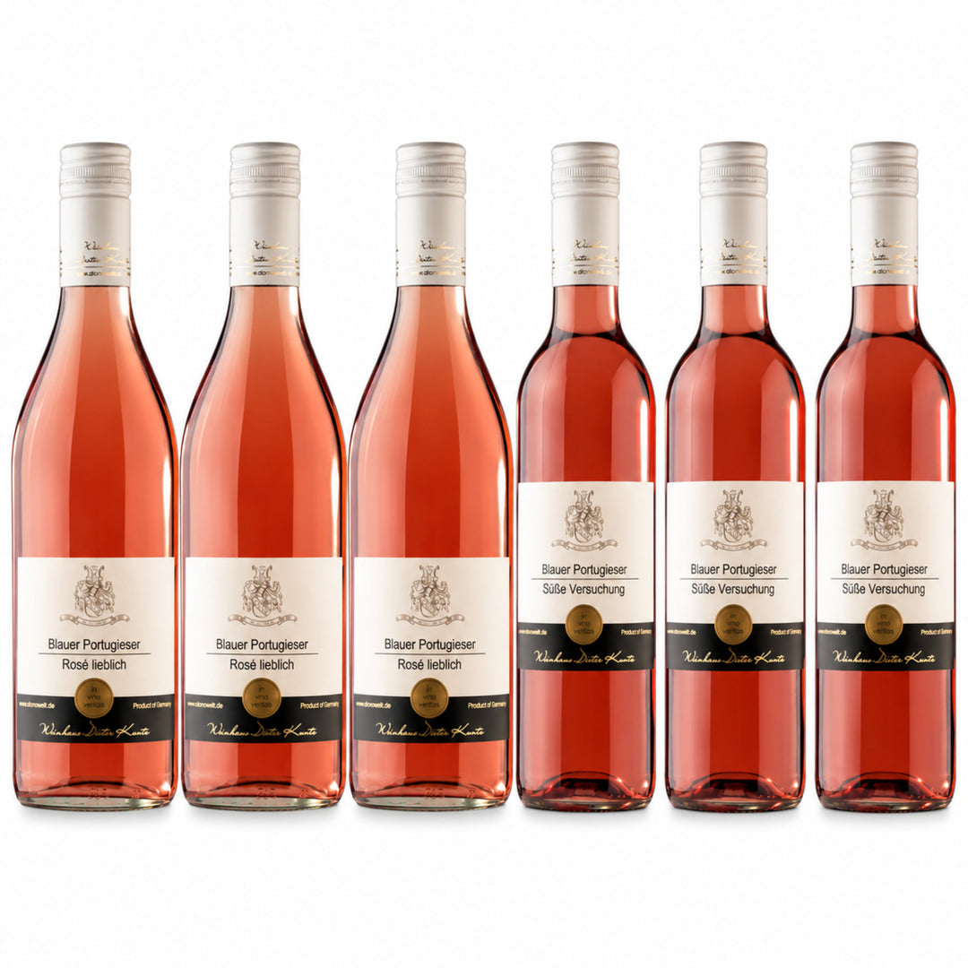 Weinpaket mit 3 Flaschen Portugieser Rosé lieblich und 3 Flaschen Portugieser Süße Versuchung