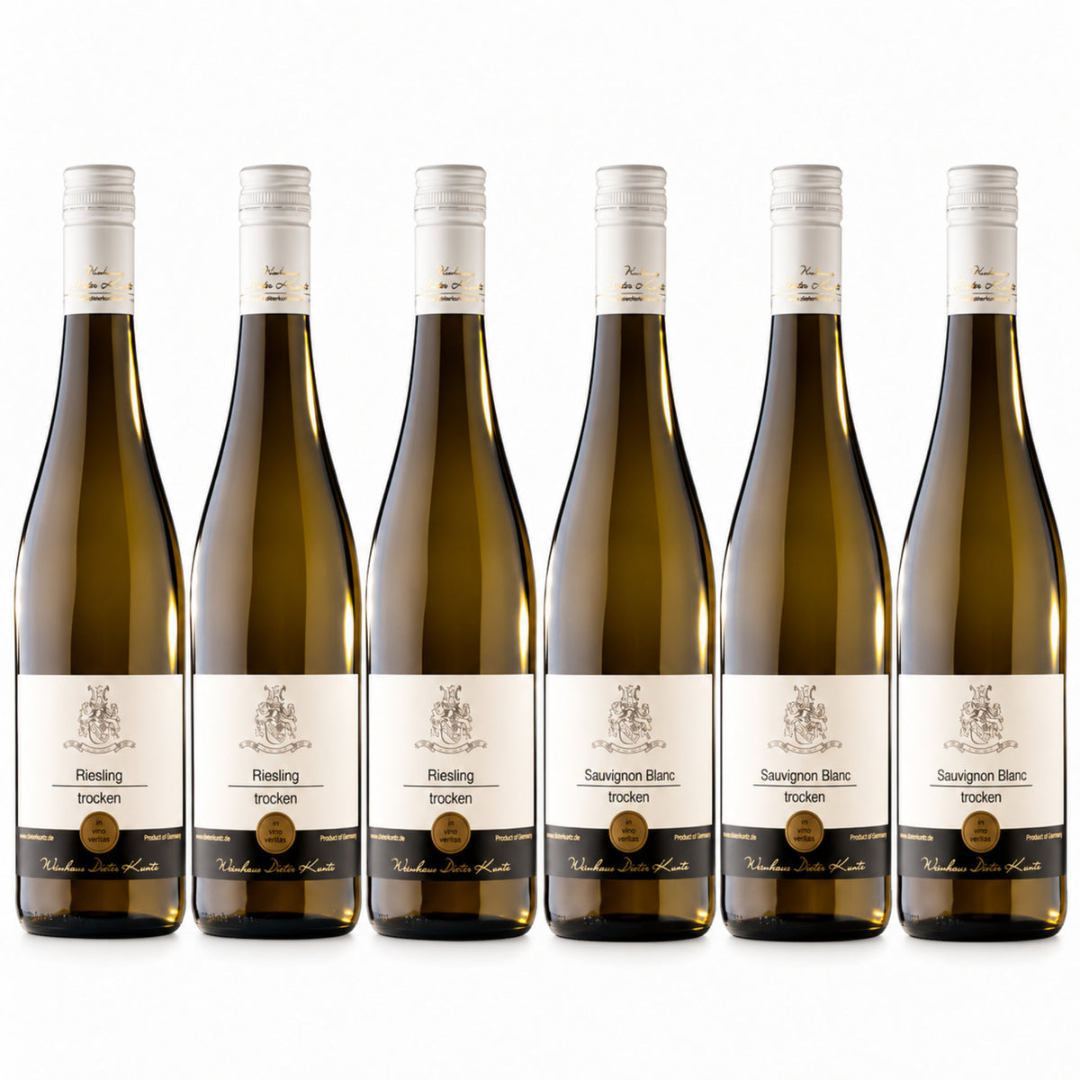 Weinpaket mit 3 Flaschen Riesling trocken und 3 Flaschen Sauvignon Blanc trocken