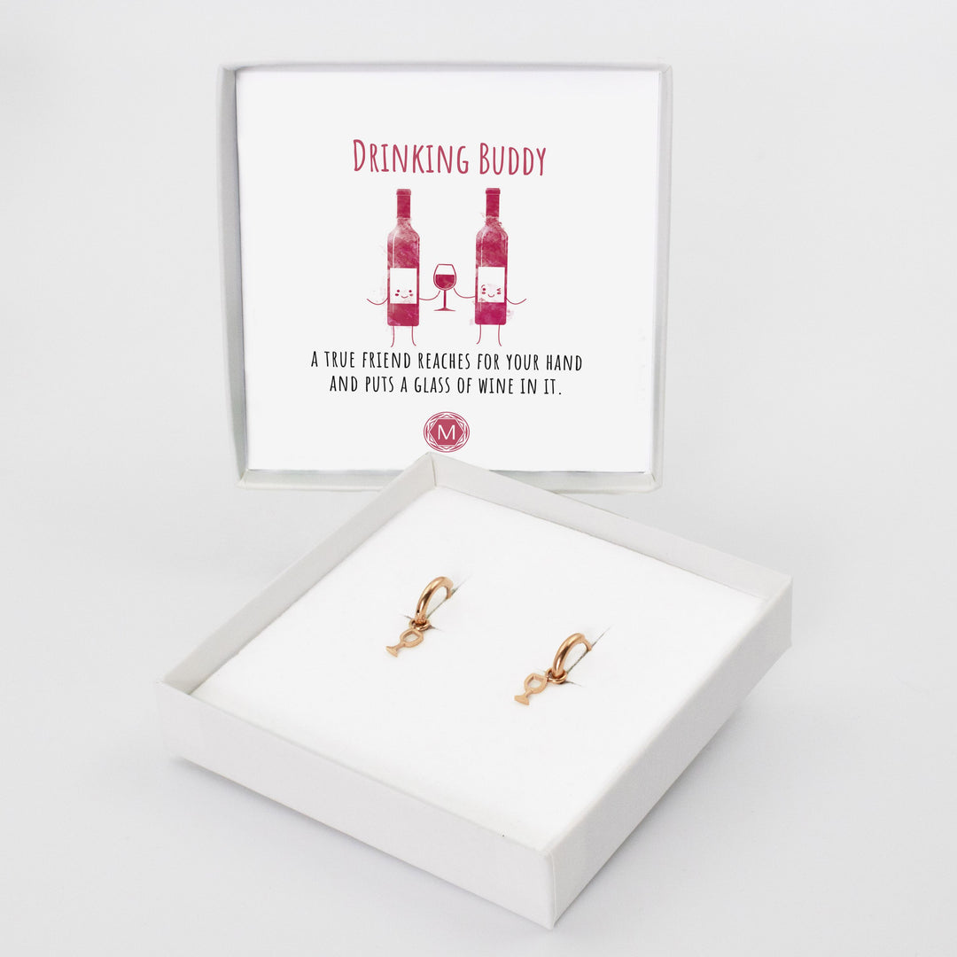 MURANDUM Ohrringe Drinking Buddy Hoops in Roségold