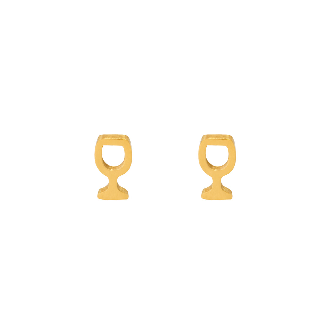 MURANDUM Ohrringe Stecker WINE GLASS in Gold